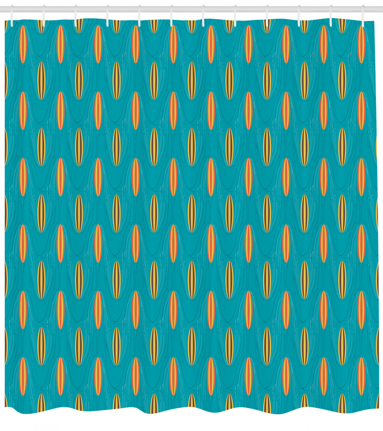 Orange Fabric Shower Curtain - Modern Waterproof Print for Stylish and Minimalist Bathroom Decor