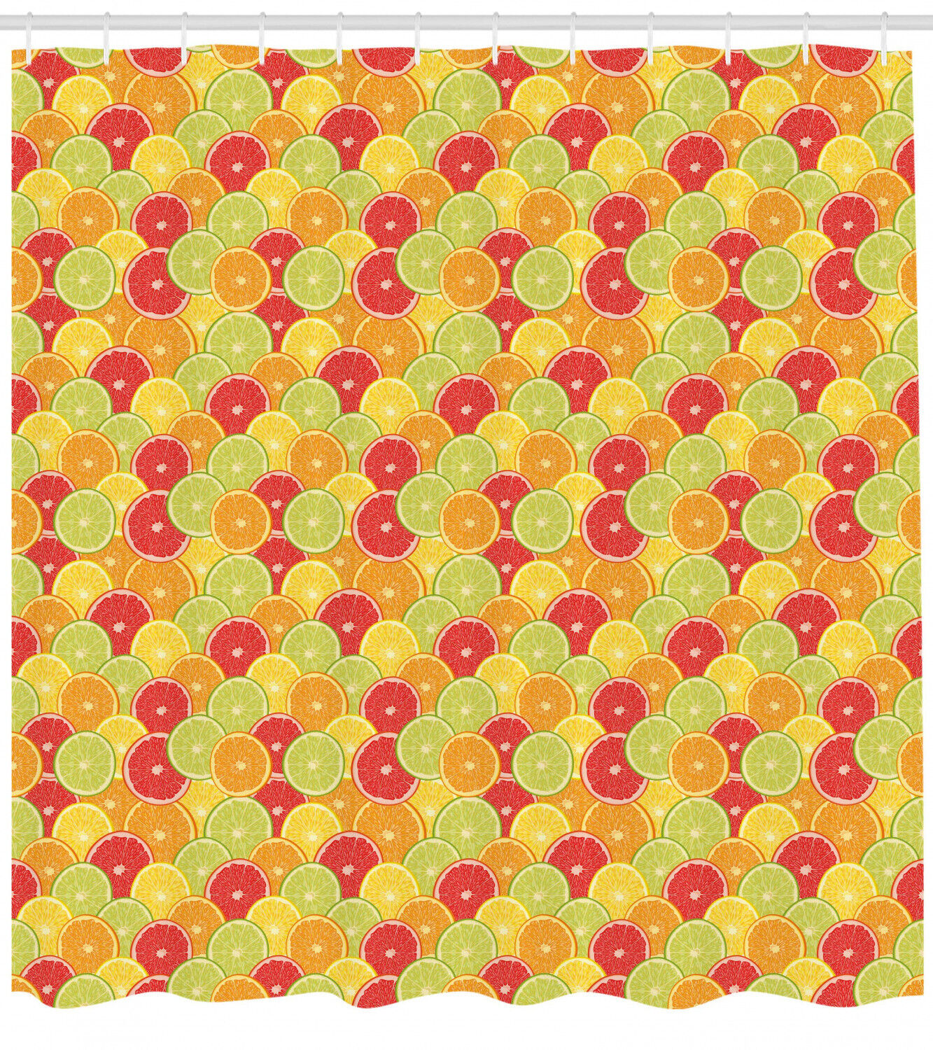 Orange Lemon Fruits Print Colorful Shower Curtain For A Refreshing Bathroom Look - Image 2