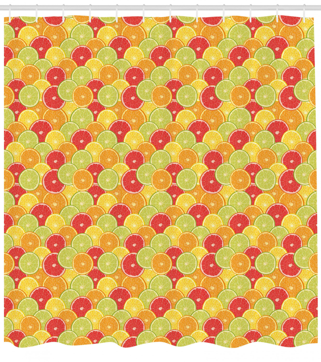 Orange Lemon Fruits Print Colorful Shower Curtain For A Refreshing Bathroom Look - Image 4