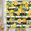 Orange Lemon Shower Curtain - Tropical Bathroom Decor Fabric