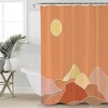 Orange Mountains Shower Curtain With Modern Geometric Abstract Art For A Contemporary Style