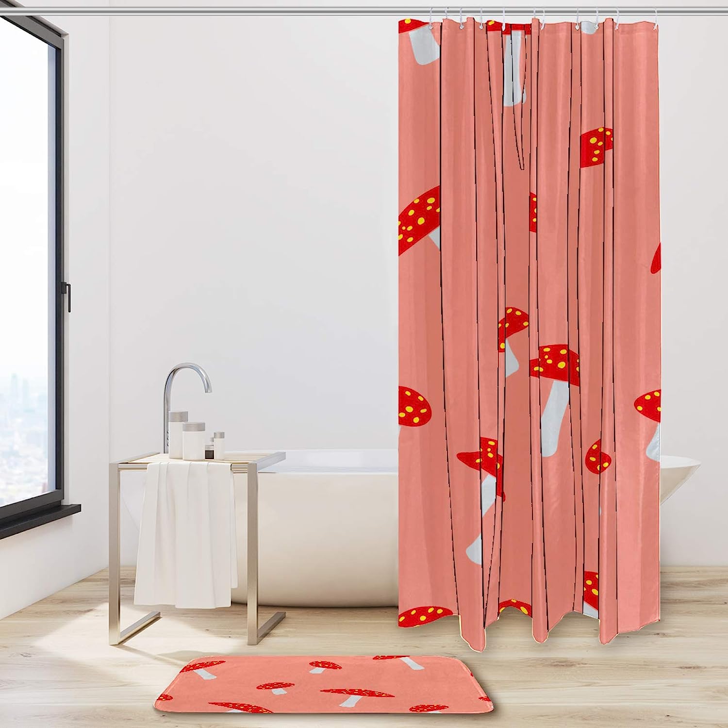Orange Mushroom Shower Curtain To Infuse Warmth And Color - Image 2