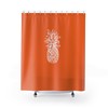 Orange Pineapple Lake Life Shower Curtain for Lake House 