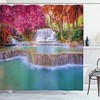 Orange Side Of Vietnamese Laos Tropical Jungle Print Shower Curtain For A Bold And Vibrant Bathroom Decor