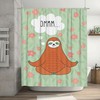 Orange Sloth Shower Curtain Sleeping Voice Ommm, Under The Tree Lazy Jungle Animal Funny Aqua Fabric Waterproof Curtain 