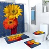 Orange Sunflower Shower Curtain, Waterproof And Colorful Bathroom Decor