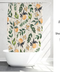 Orange Tree Silhouette Shower Curtain