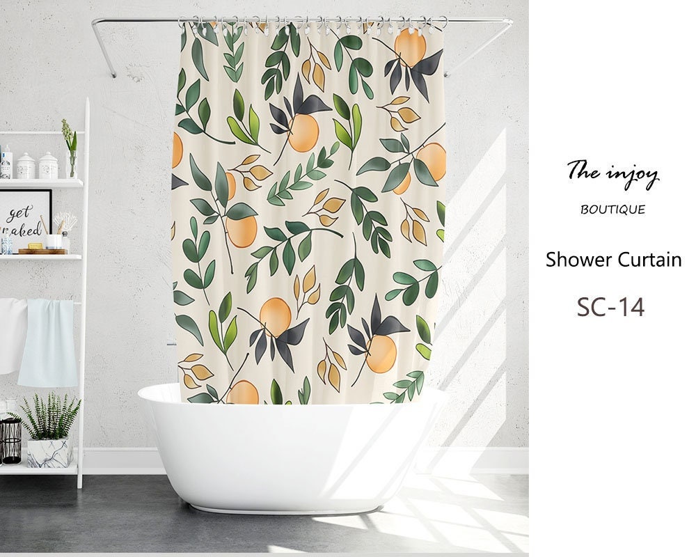 Orange Tree Silhouette Shower Curtain