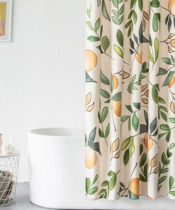 Orange Tree Silhouette Shower Curtain