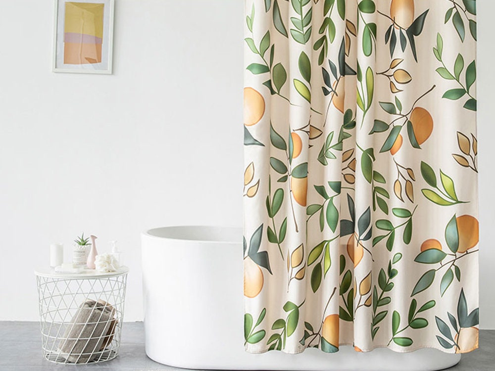 Orange Tree Silhouette Shower Curtain