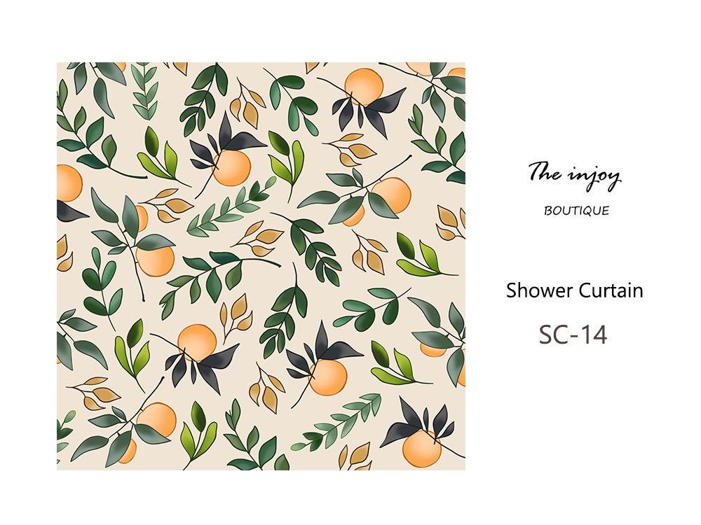 Orange Tree Silhouette Shower Curtain