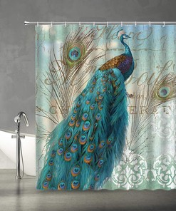 Orange White Floral Spring Plant Scenery Shower Curtain, Flower Butterfly Print, Fabric Bathroom Decor