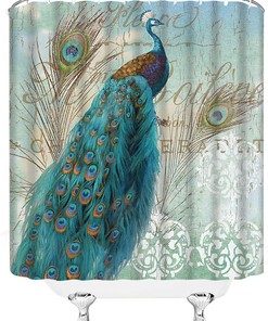Orange White Floral Spring Plant Scenery Shower Curtain, Flower Butterfly Print, Fabric Bathroom Decor