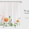 Orange Wildflower Plant Floral Bathroom Decor Waterproof Shower Curtain