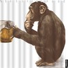 Orangutan Drinking Beer Fabric Decorative Shower Curtain For Bathroom Farmhouse