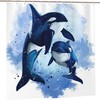 Orca Animal Aquatic Art Cartoon Watercolor Sea Wildlife Full Size Shower Curtain