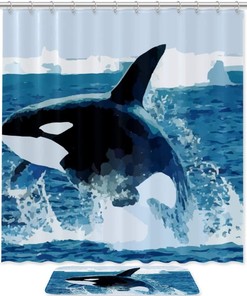 Orca Killer Whale Ocean Shower Curtain For A Nautical Bathroom