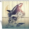 Orca Whale Decorative Shower Curtain - Waterproof And Stylish Curtain For Your Bathroom