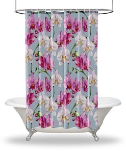 Orchid Decor Printed Shower Curtain - Waterproof Curtain For Bathtub Bathroom Decorations In Multiple Sizes