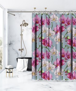Orchid Decor Printed Shower Curtain - Waterproof Curtain For Bathtub Bathroom Decorations In Multiple Sizes