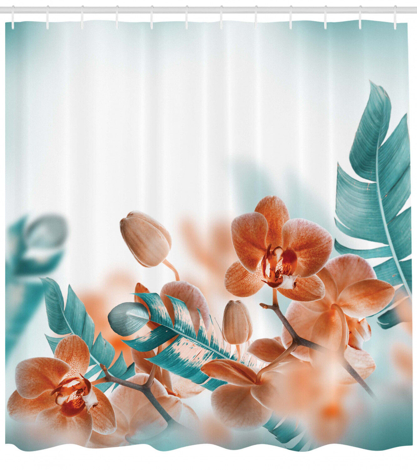 Orchid Flowers Floral Print Shower Curtain For Balloon Bathroom Decor
