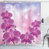 Orchid Flowers Print Floral Shower Curtain, Elegant And Delicate Bathroom Decor 