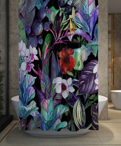 Orchid, Magnolia, Hibiscus Fairy Tale Garden Shower Curtain