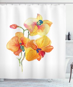 Orchid Petal Wild Garden Print Shower Curtain For Bathroom 