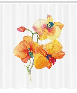 Orchid Petal Wild Garden Print Shower Curtain For Bathroom