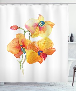 Orchid Petal Wild Garden Print Shower Curtain For Bathroom