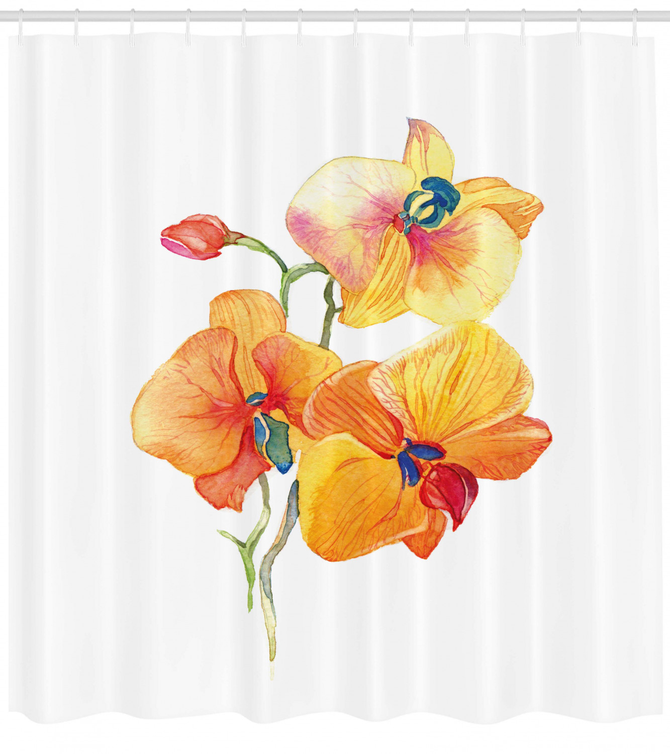 Orchid Petal Wild Garden Print Shower Curtain For Bathroom