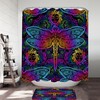 Oriental Dragonfly Print Shower Curtain For Colorful Bathroom Decor