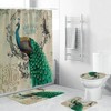 Oriental Peacock Feather Shower Curtain - Unique Bathroom Decor