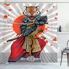 Oriental Samurai Tiger Japanese Shower Curtain For Eastern Influence