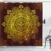 Oriental Snowflake Art Print Mandala Shower Curtain for Bathroom Decoration