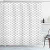 Oriental Waves Sketch Geometric Pattern Shower Curtain For Modern Bathroom Decor