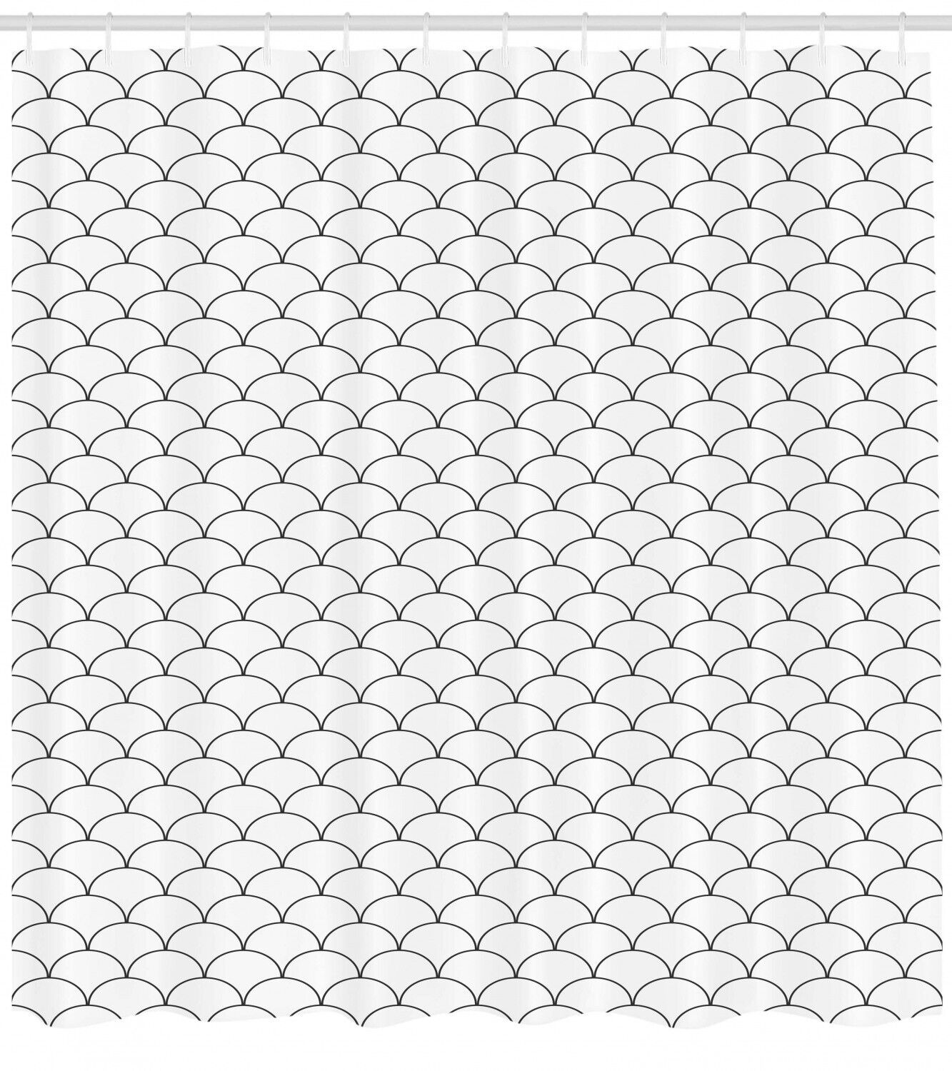 Oriental Waves Sketch Geometric Pattern Shower Curtain For Modern Bathroom Decor