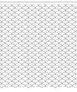 Oriental Waves Sketch Geometric Pattern Shower Curtain For Modern Bathroom Decor