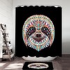 Oriental and Bohemian Shower Curtain with Multi-Colored Sloth and Plant Design
