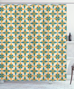 Origami Pattern Retro Style Art Shower Curtain For Creative Bathroom Decor