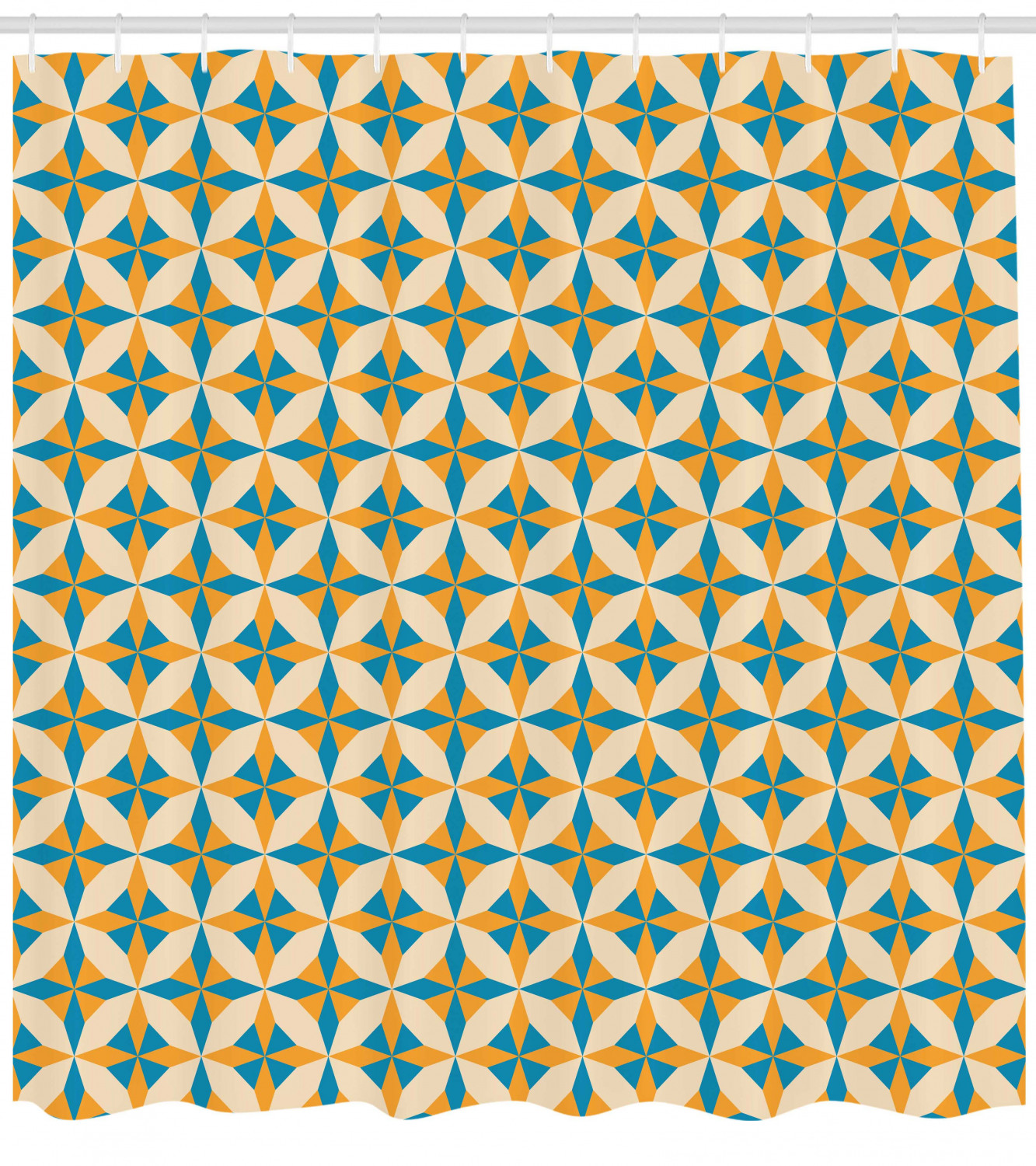 Origami Pattern Retro Style Art Shower Curtain For Creative Bathroom Decor - Image 2