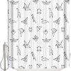 Origami Shower Curtain With Soft And Simple Bird, Frog, Pinwheel, Ship, And Giraffe Design