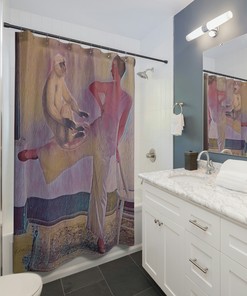 Original Art Monkey on My Leg 1935 Shower Curtain, Whimsical Bathroom Decor