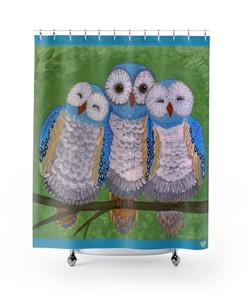 Original Art Owl Shower Curtain For Cool Bathroom Decor
