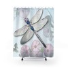Original Hand-Painted Dragonfly Shower Curtain With Morning Glories