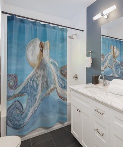 Original Octopus Shower Curtain for Bathroom Decor