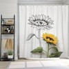 Original Sunflower Shower Curtain with Sping Flowers and Waterproof Fabric for Bathroom Decor