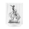 Original Western Art Rodeo Shower Curtain - Bronc Busting Cowboy Riding