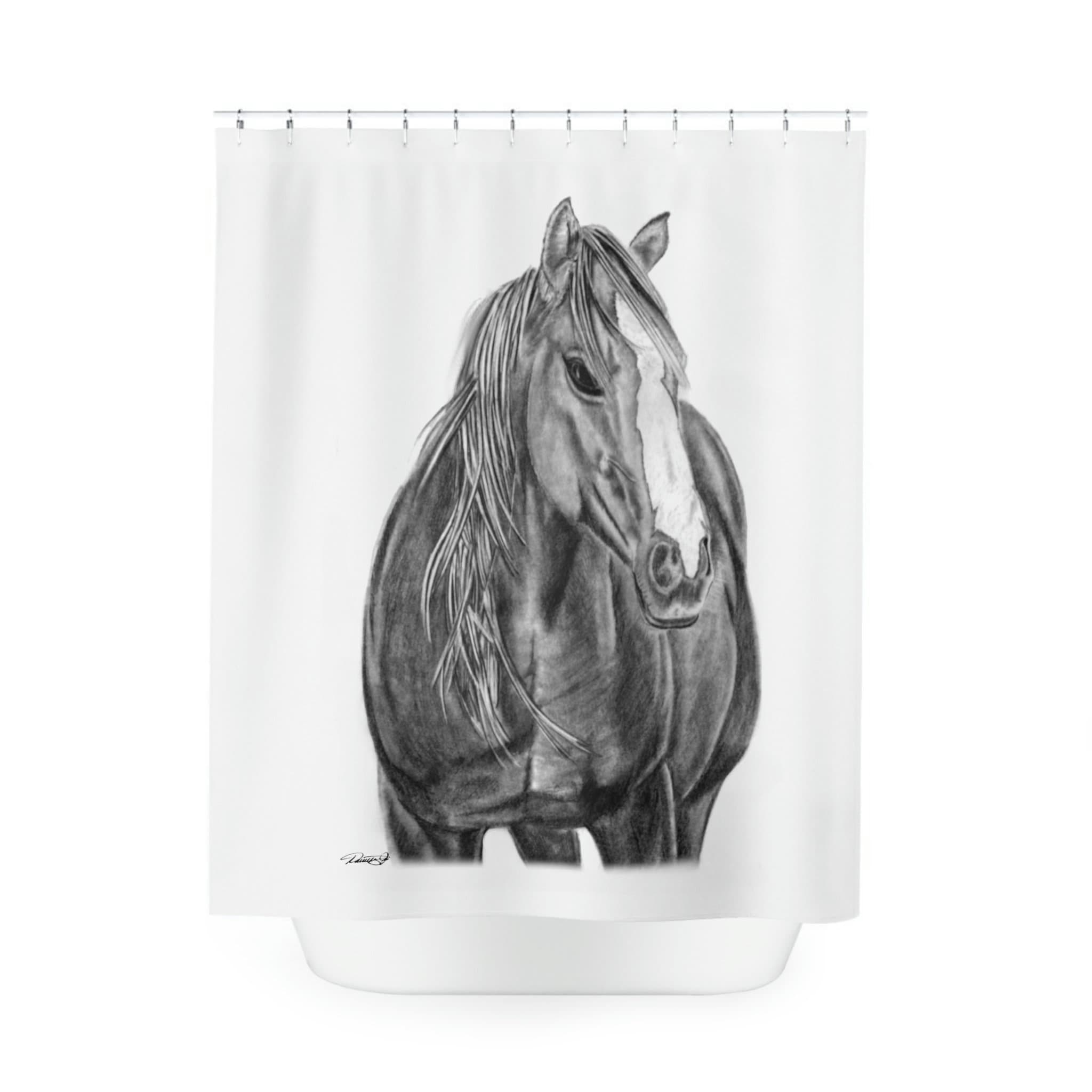 Original Western Artwork Shower Curtain with Wild Horse Riding for a Unique and Personalized Bathroom Decor