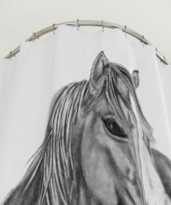 Original Western Artwork Shower Curtain with Wild Horse Riding for a Unique and Personalized Bathroom Decor